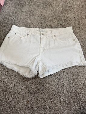 7 For All Mankind White Jean Shorts Sz 28